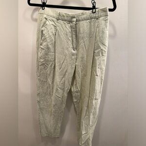 Verse light green pastel linen pleated pants